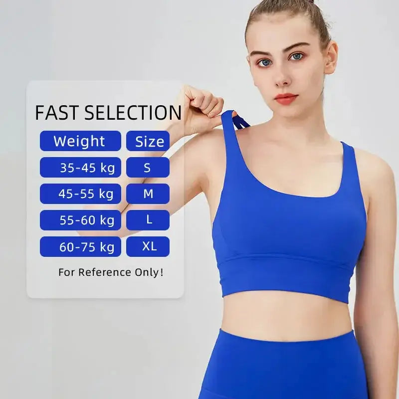 Women's Cross Back Yoga Bra for Gym Fitness Solid Color