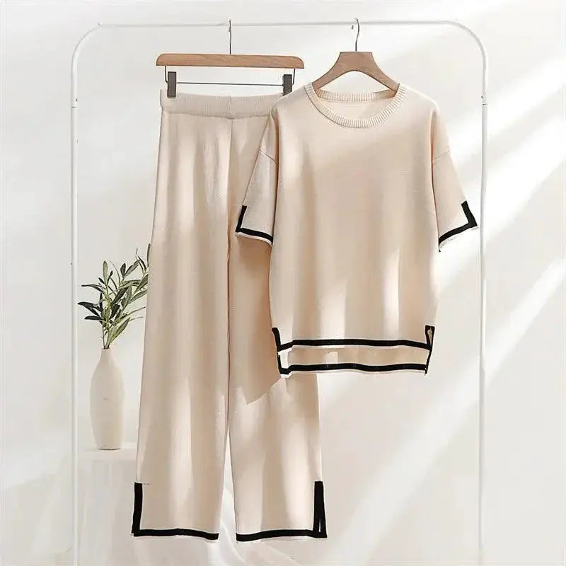 Ice Knit Pants Pajama Set Effortless Elegance Comfort