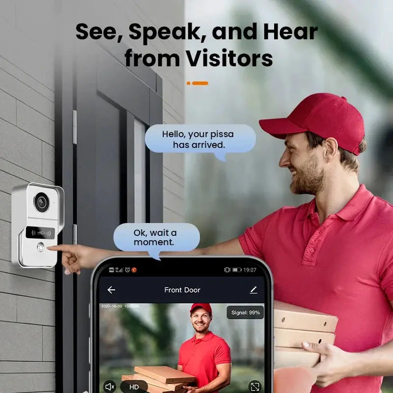 Tuya Smart 1080P Doorbell Camera WiFi Wireless IR HD Video Door Bell Phone Intercom with RJ45 to POE Optional Lock Unlock Module by stepyours.com