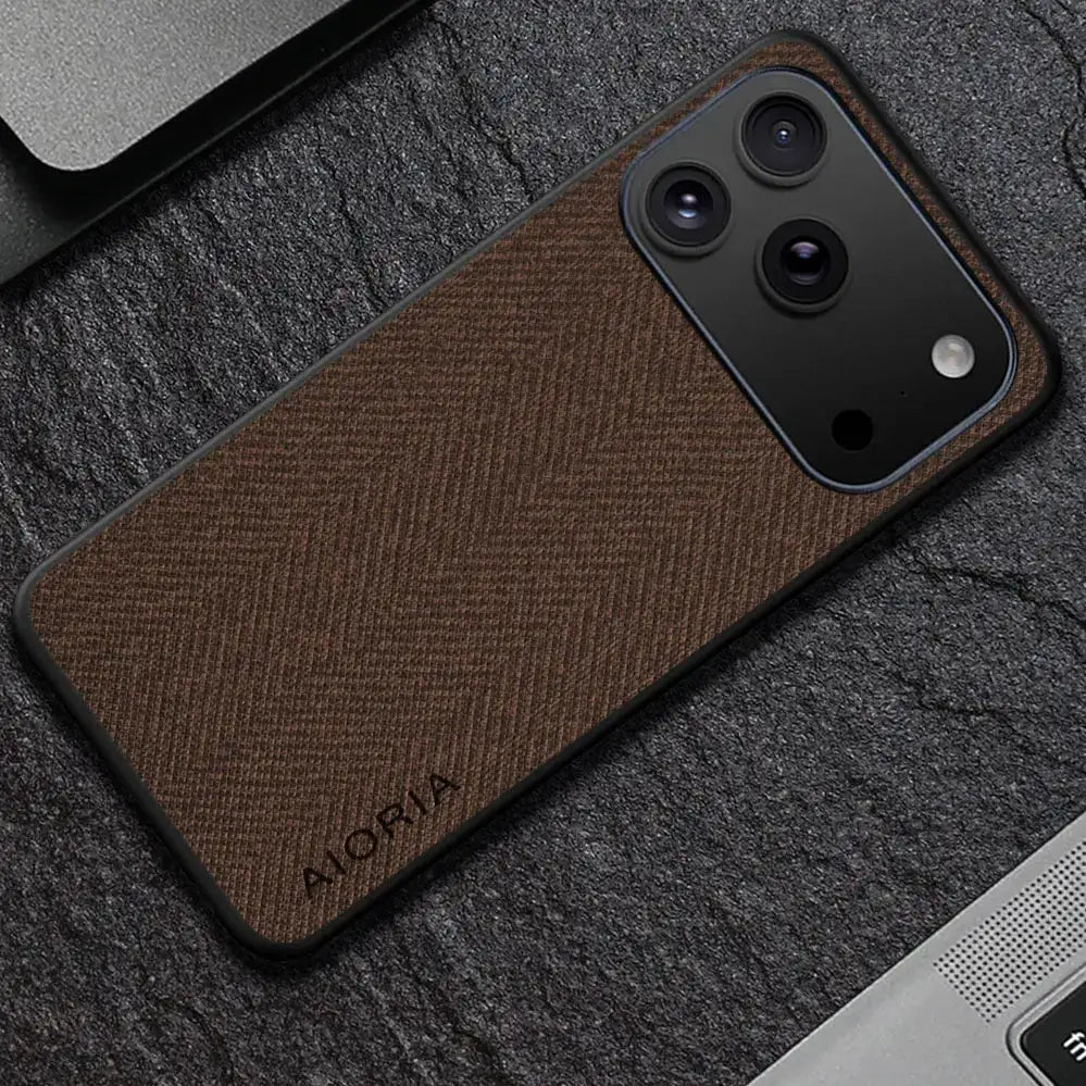 Case for iPhone 18 Pro Max coque Luxury textile Leather soft phone cover funda for iphone 18 pro max case capa