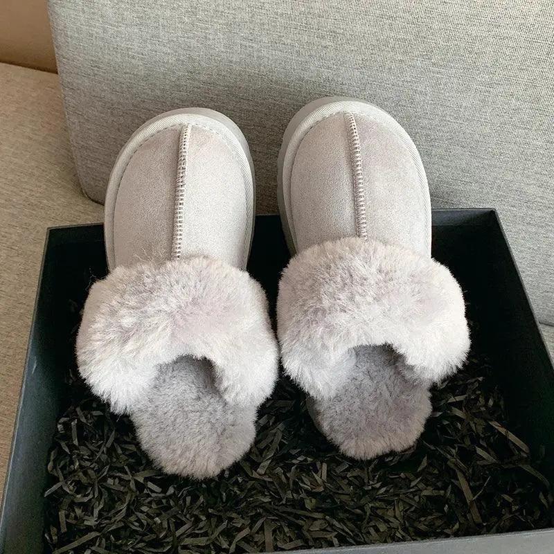 Winter Plush Fur Slides Luxury Designer Slip On Sandals