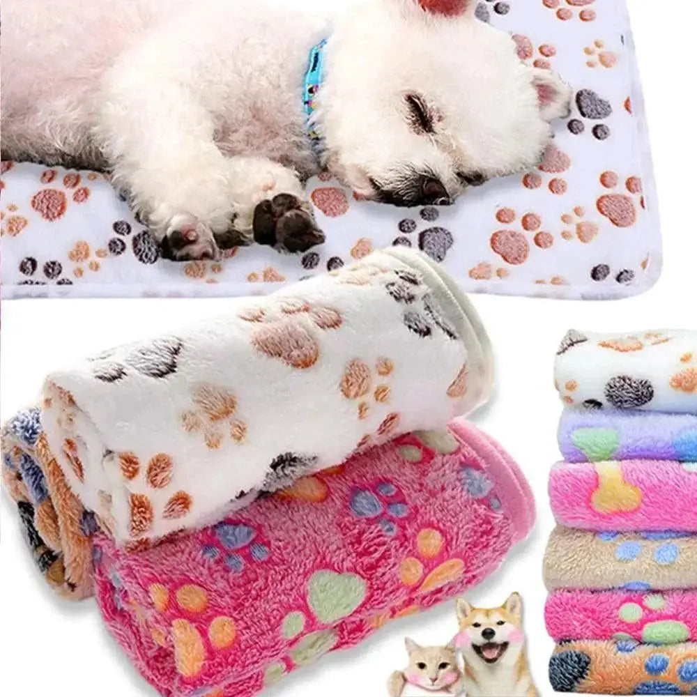 Soft Cartoon Pattern Pet Blanket For Cats And Dogs Comfort