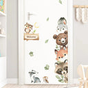 Forest Animals Cartoon Door Sticker Charming Watercolor Decor