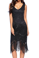 Shimmering Sequin Tassel Dress Versatile Glamorous Delight