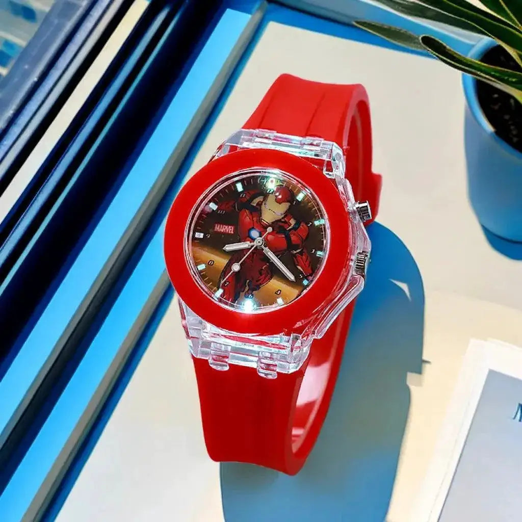Mickey Mouse Spiderman Light Up Kids Watches Timepieces
