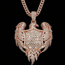 Iced Out Eagle Shield Heart