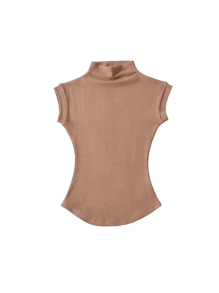 Sleek Sleeveless Turtleneck Top Chic Streetwear Icon