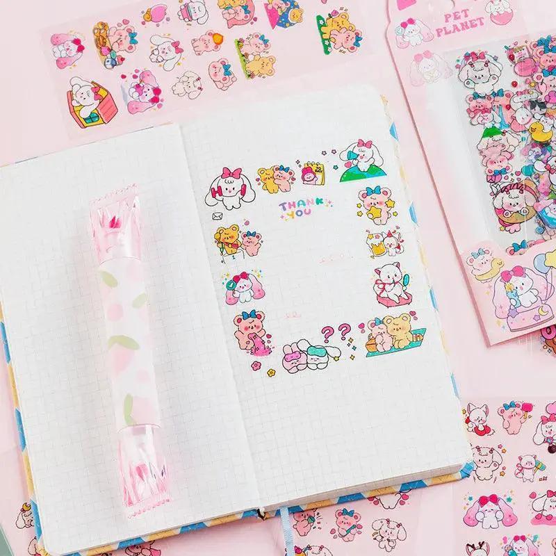 Scrapbooking Diary Stickers For Girls Cute Stationery Set