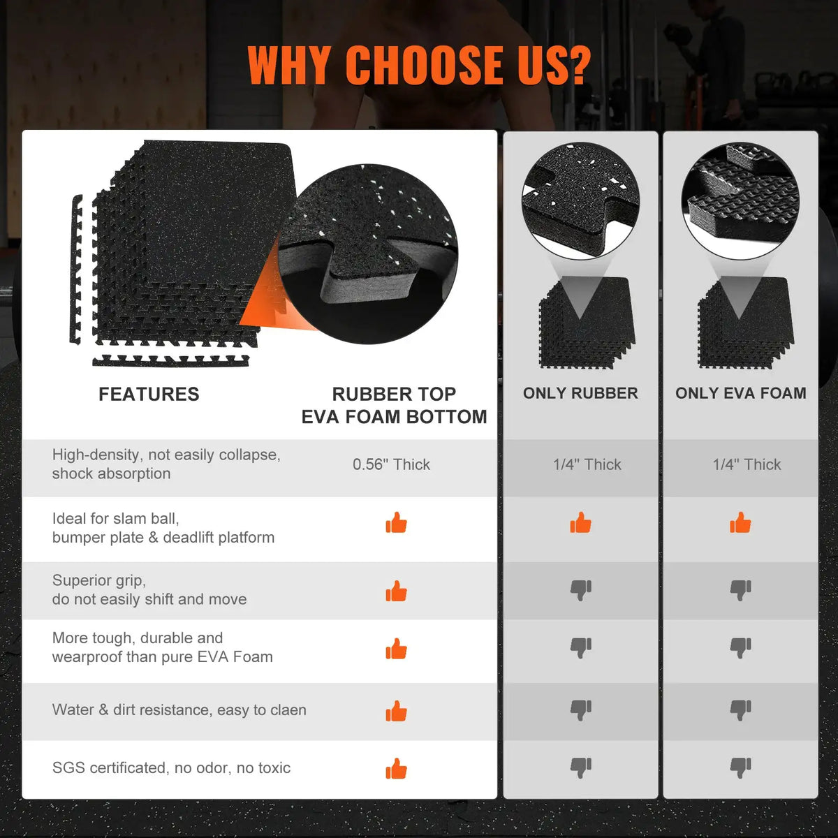 High Density Rubber Exercise Mats — product view 6