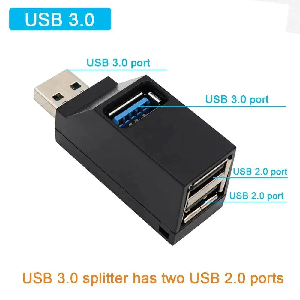 USB Hub Adapter Extender Splitter For Fast Data Transfer