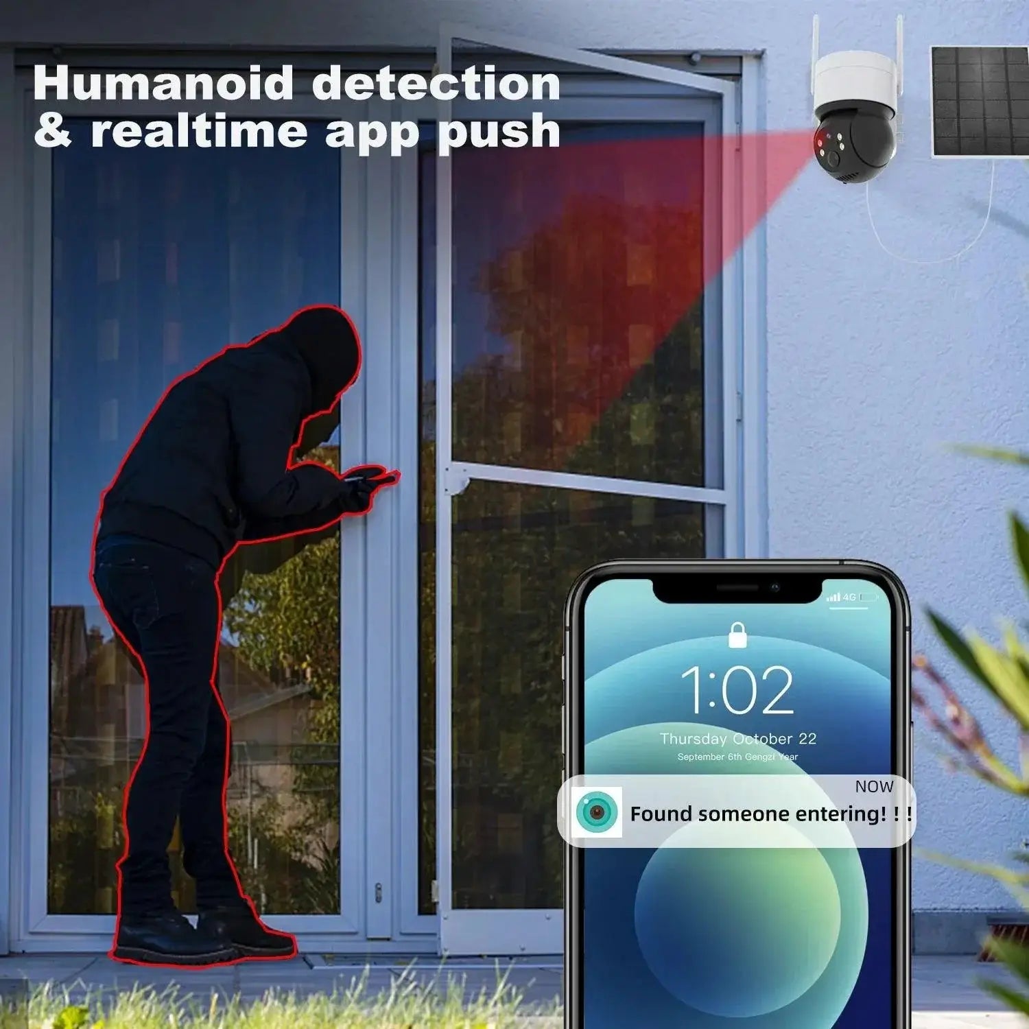 Solar Powered Outdoor Security Camera Wireless Surveillance