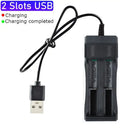 18650 Battery Charger 1/2/4 Slots Dual 18650 Charging 3.7V  Rechargeable Lithium Battery USB Charger For 16340 14500 18650