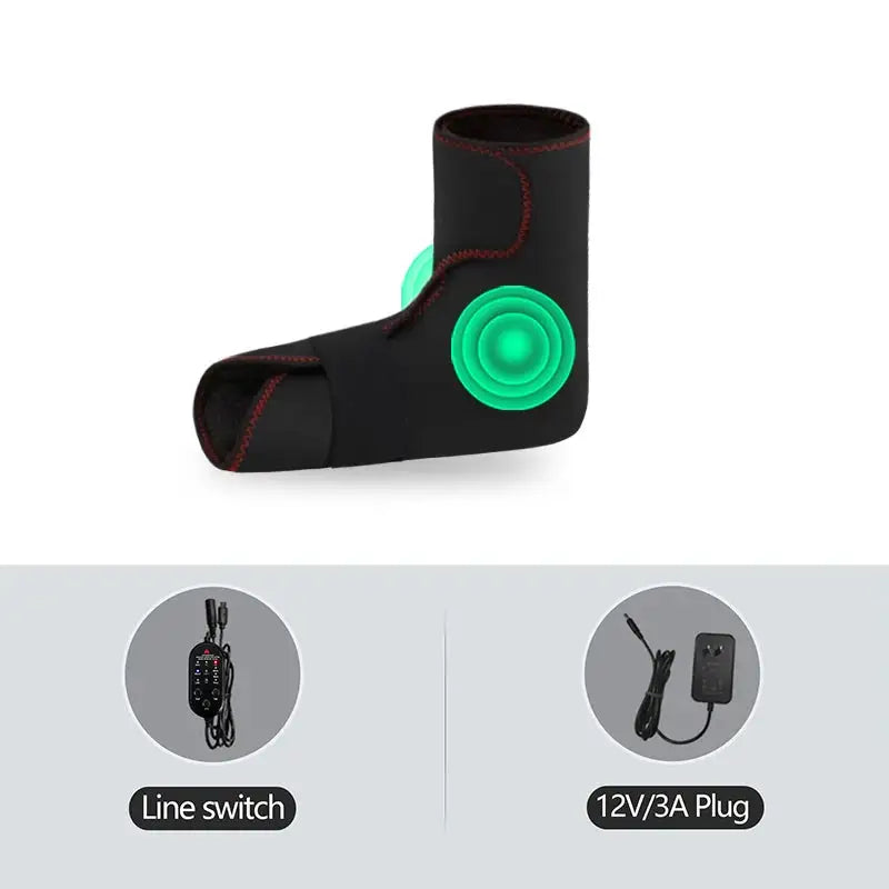 Electric Heating Foot Wrap Full Foot Coverage Vibration Massage Relief Pain Ankle Comfort Home Relax Sports Recovery