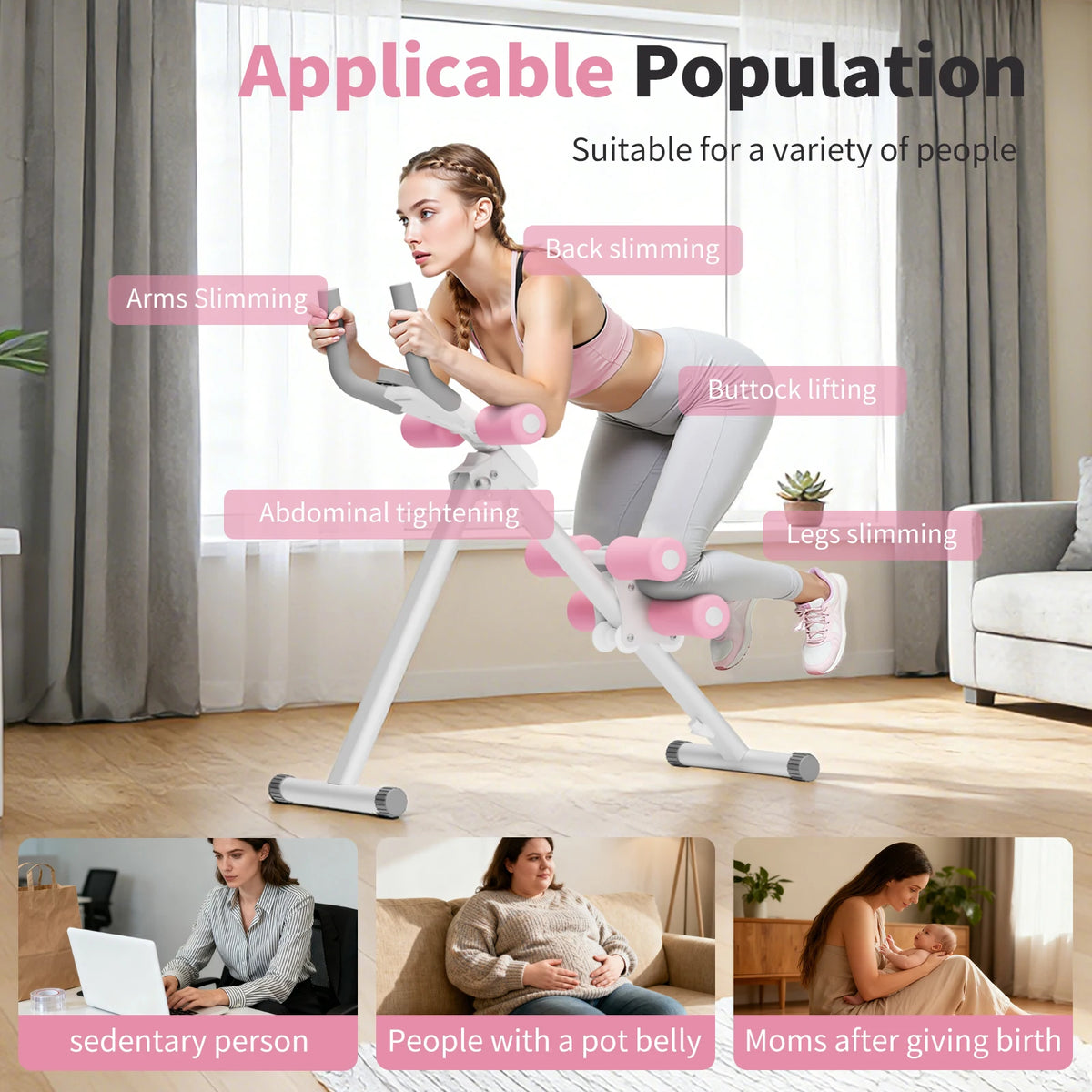 Abdominal Ab Machine Trainer Core Workout Foldable Home Gym — product view 3