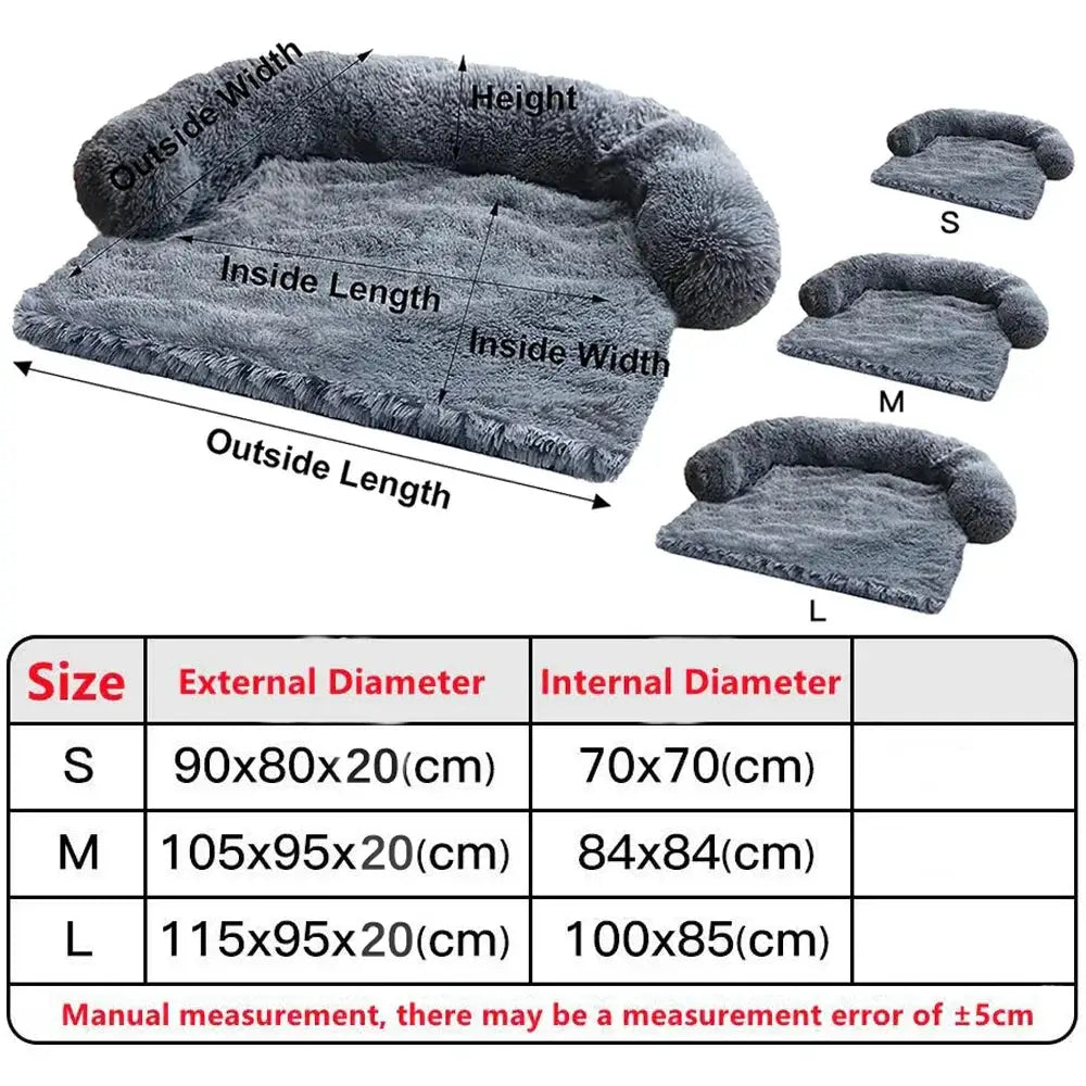 Removable Plush Pet Bed Sofa for Large Dogs and Cats