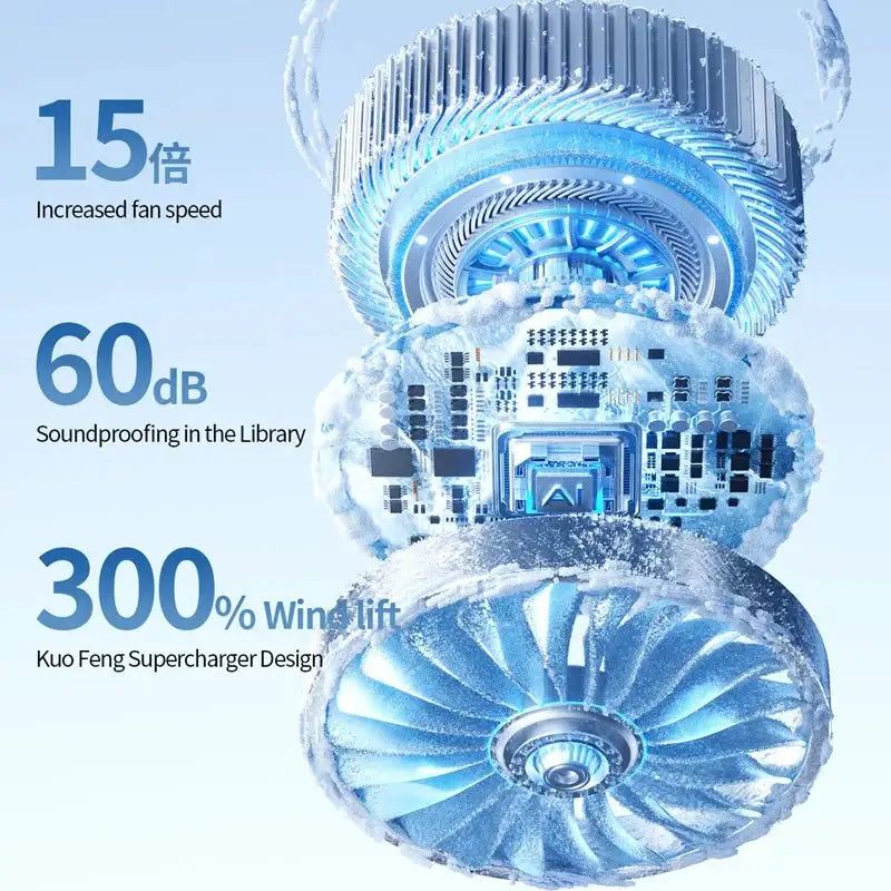 Mini Portable Handheld Fan Personal Pocket-Sized Digital Display — product view 3