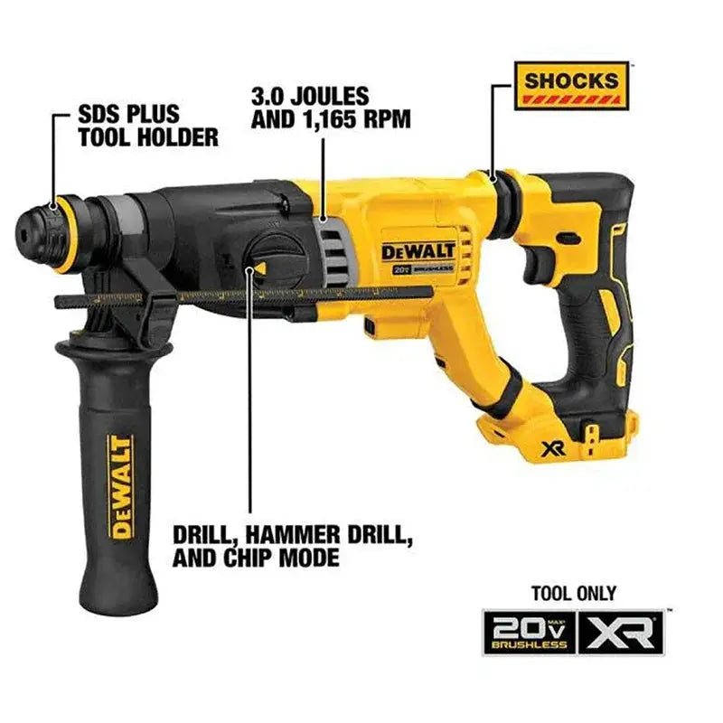 DCH263 20V Cordless Hammer Drill SDS Plus Tool Kit