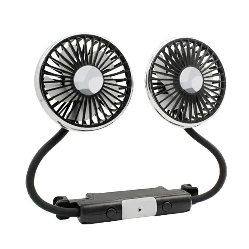 2026 Car Cooling Fan 360 Adjustable Dual Head Car Fan Low Noise Automotive Electric Fan Type C Charge for Dashboard RV Truck