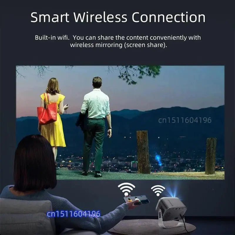 4K Portable Mini Projector With WiFi And Bluetooth Compact