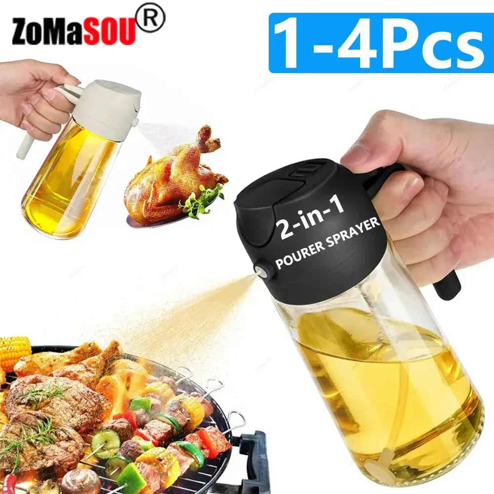 2 In 1 Sprayer Pourer Oil Bottle For Kitchen Use 16oz - OurLum.com