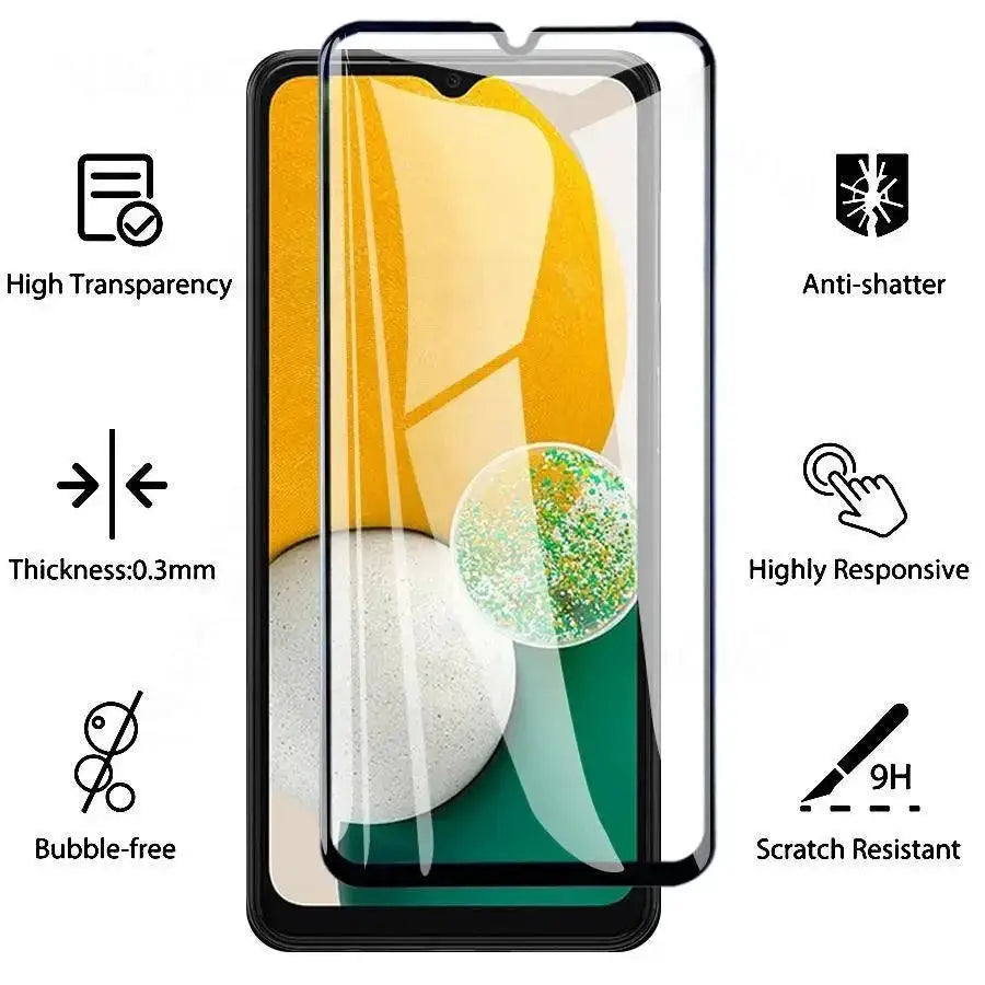 Samsung Galaxy A Series Tempered Glass Protector Black Frame