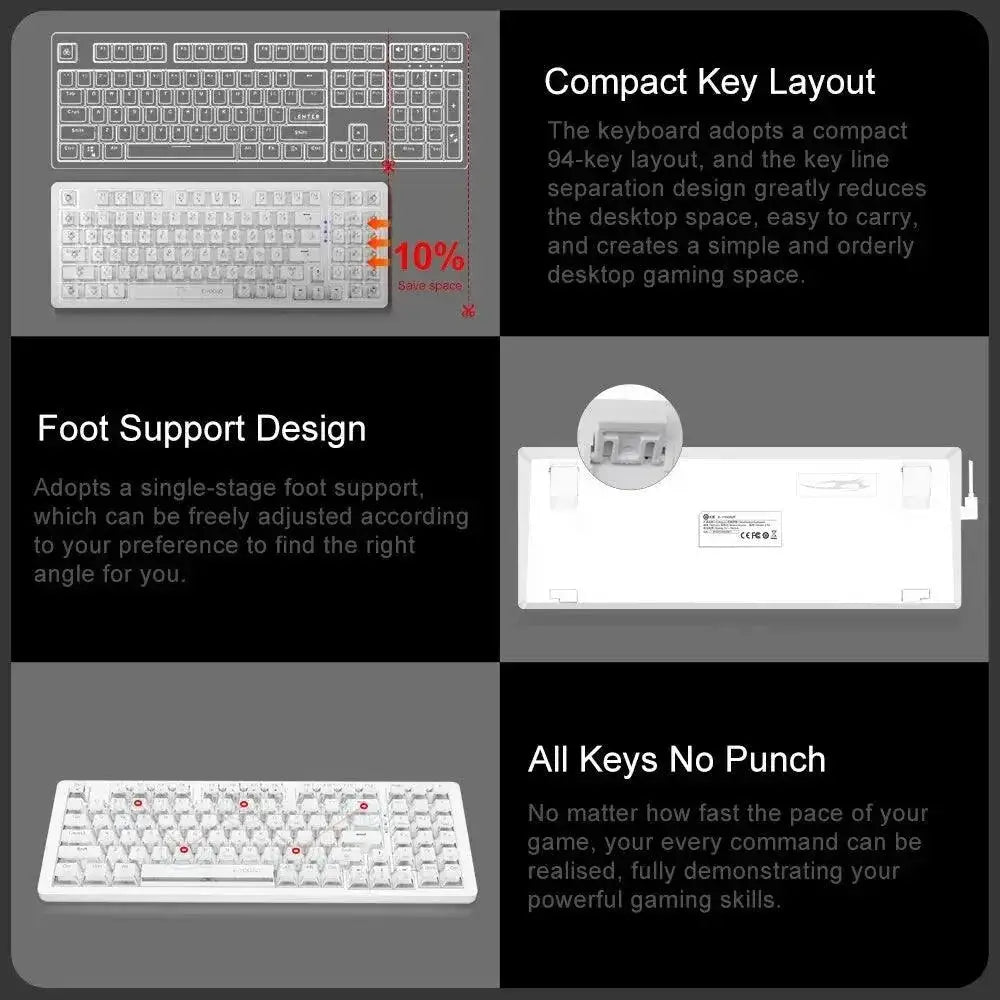 EYOOSO Z94 Mechanical Gaming Keyboard With Backlit Layout