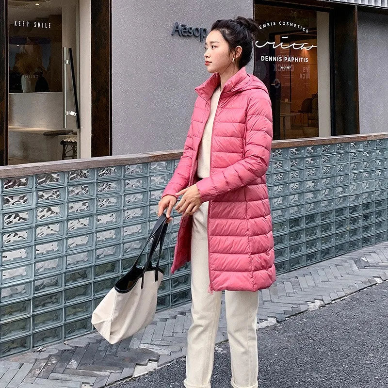 Detachable Hood Fitted Puffer Jacket