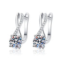 Drop Moissanite Earrings in Sterling Silver