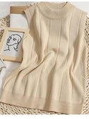 Heilar Green Knit Tank Tops Versatile Chic Summer Style