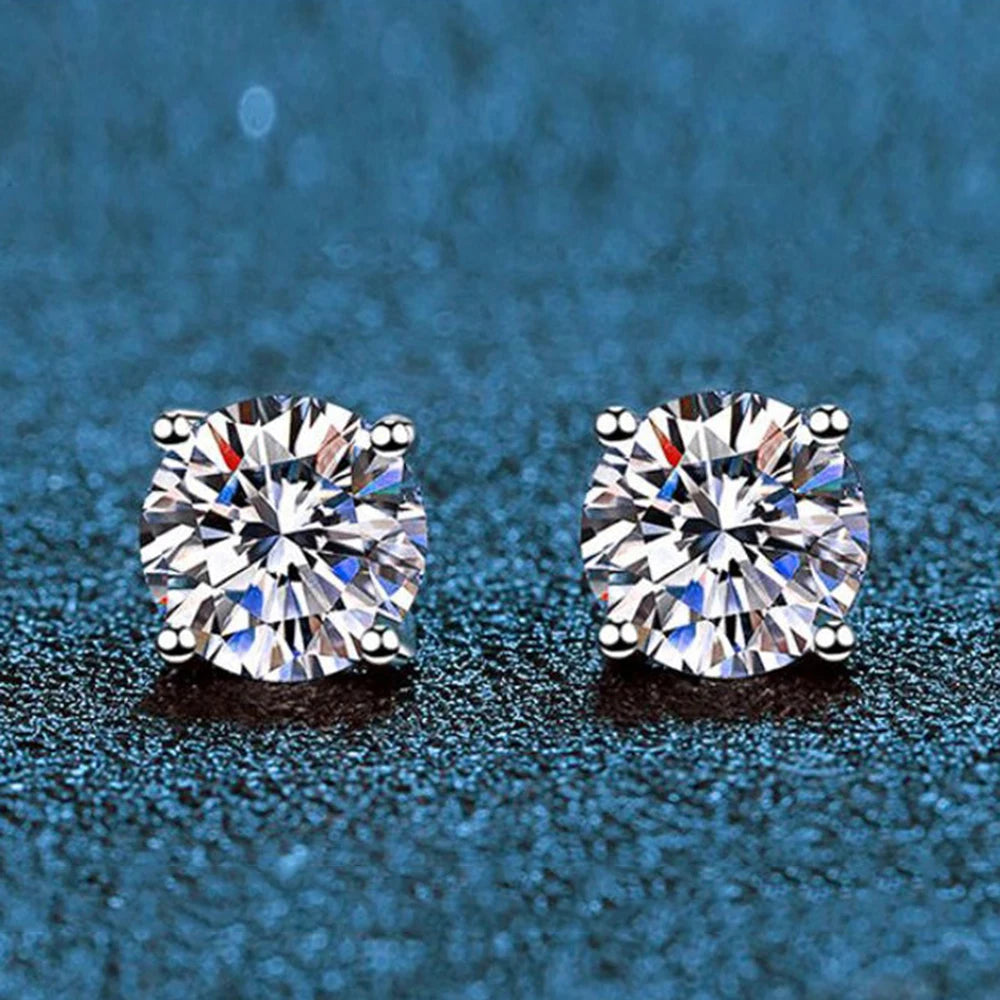 Moissanite Earrings in Sterling Silver Sale — product view 2