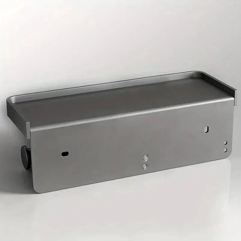 Aluminum Toilet Paper Holder With Shelf And Organizer