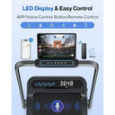 Quiet 3HP Incline Desk Treadmill With App Control LED Display