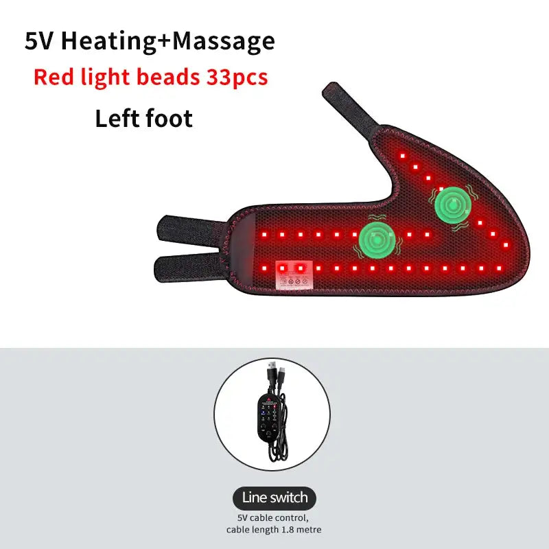 Electric Ankle Massager with 3 Gears Heated Wrap Foot Support Brace for Joint Sprain Pain Relief Vibration Heating Massage Stra