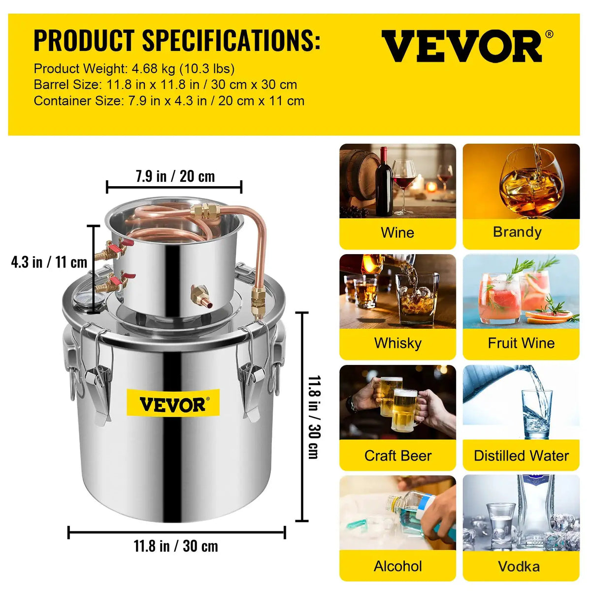 SucceBuy Gal Distiller Moonshine Alcohol Brew Water Wine — product view 7
