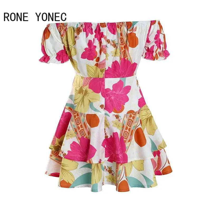 Floral Elegance Off Shoulder Mini Dress Fashion Statement