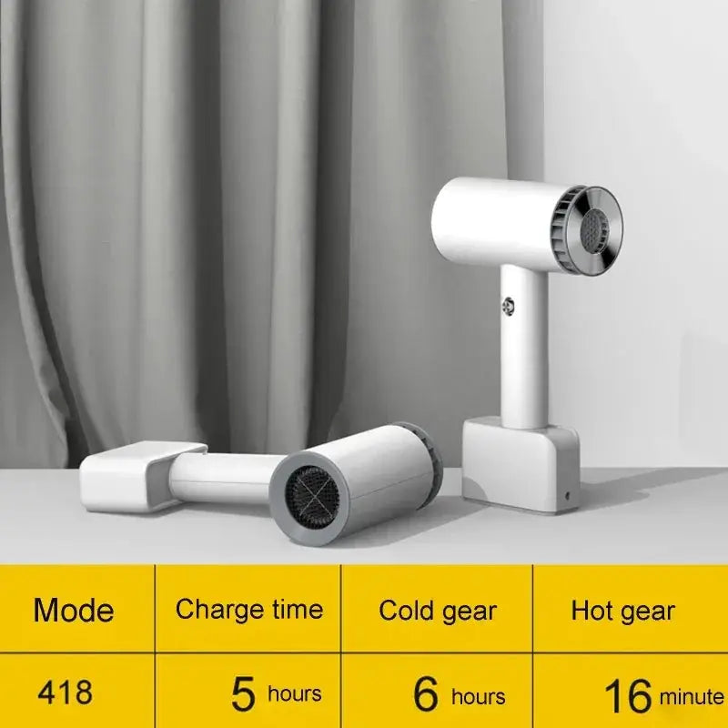 Cordless Hair Dryer Rechargeable Hot Cold Wind Portable