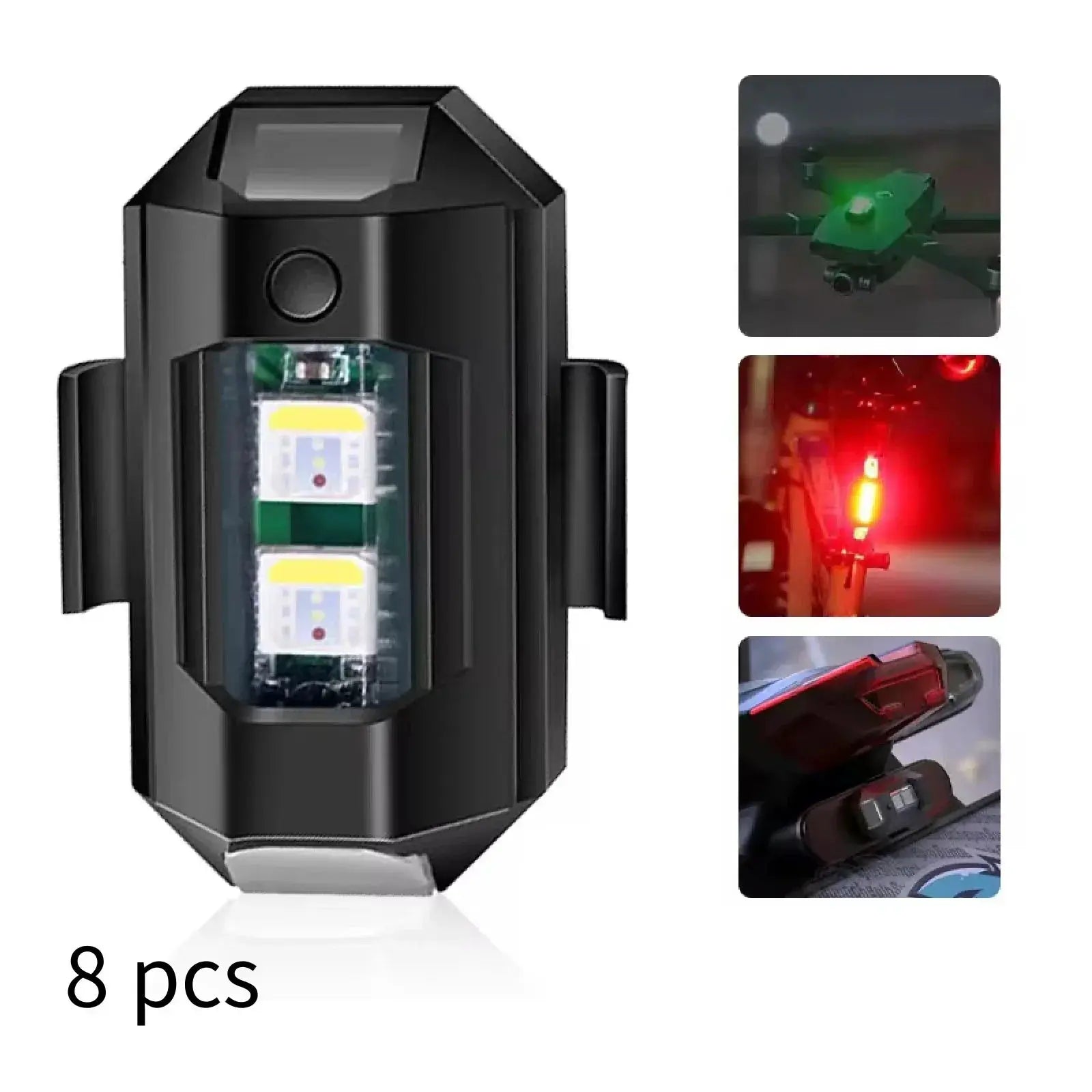 Universal LED Motorcycle Warning Lights 7 Colors USB Strobe