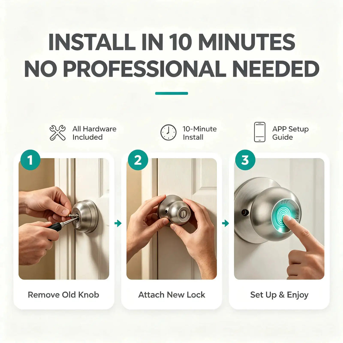 Smart Tuya Fingerprint Interior Lock — product view 7