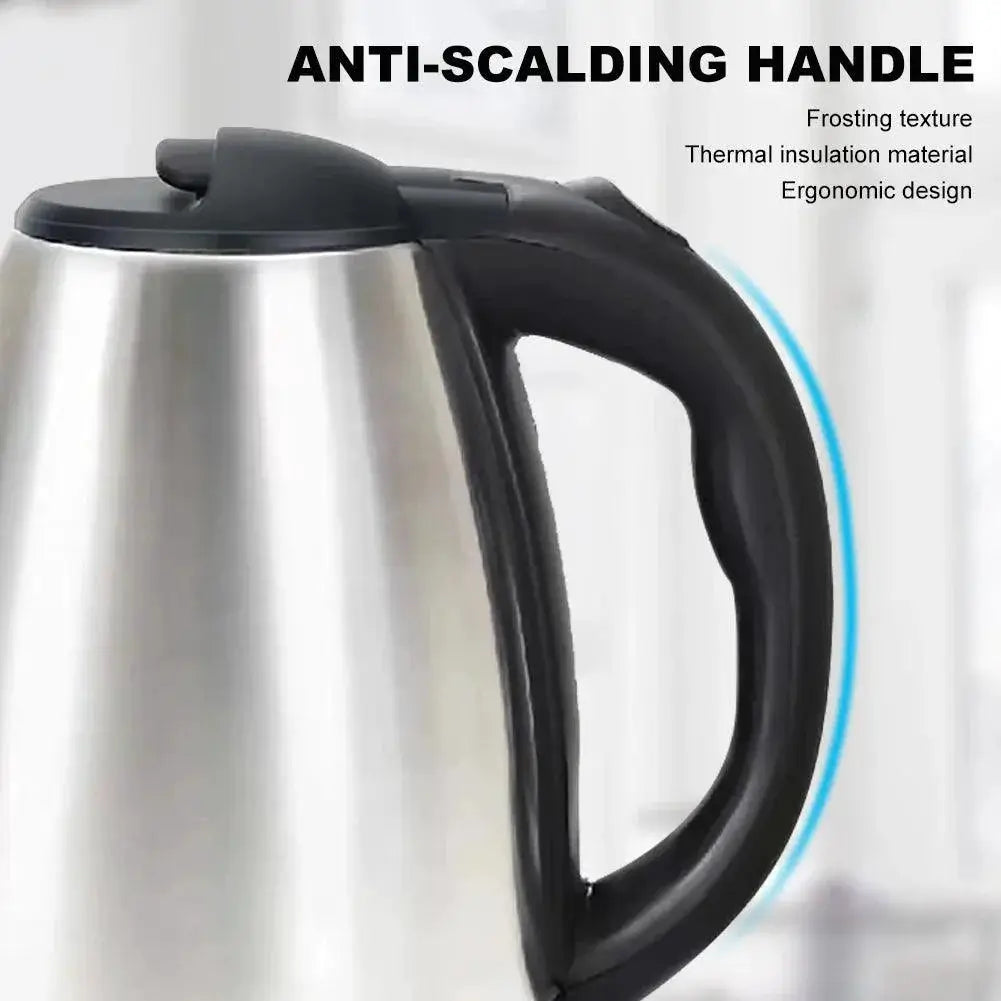 2L Stainless Steel Electric Kettle Silver Gray For Home Travel