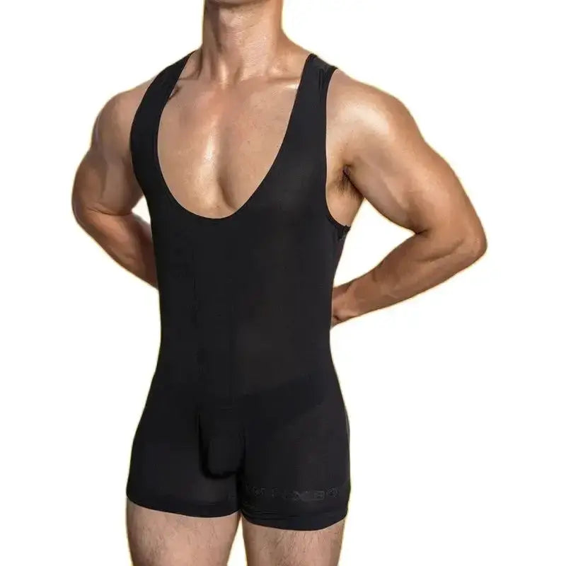 Men Breathable Ice Vest Bodysuit Compression Shapewear