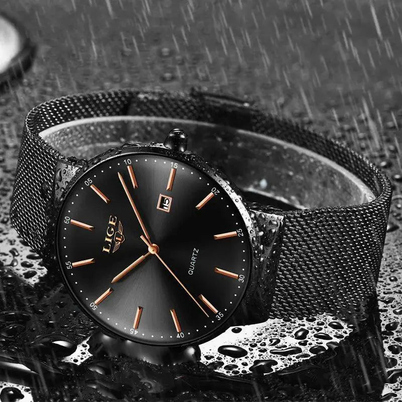 Lige Ultra Thin Mens Fashion Watch Quartz Elegant Design