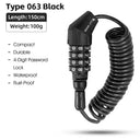 Portable Anti Theft Cable Lock For Helmets And Bikes