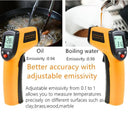 Infrared Thermometer: Accurate Temperature Pyrometer LCD Display