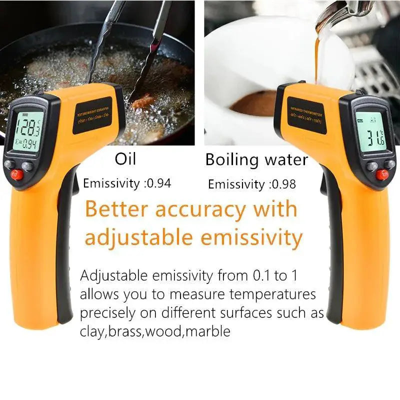 Infrared Thermometer Accurate Temperature Pyrometer LCD