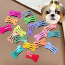 Colorful Bone Shape Dog Hair Clips for Grooming Essentials