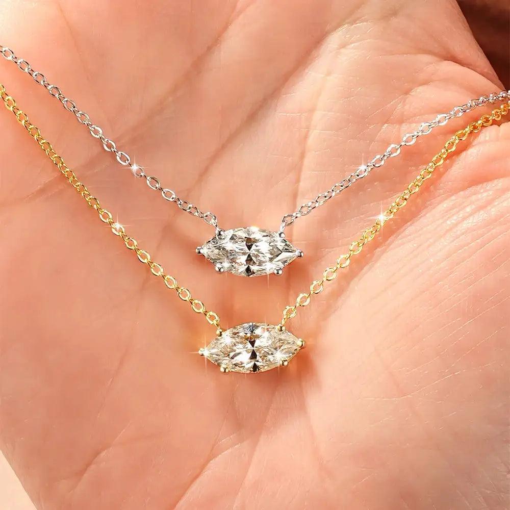 Gold Moissanite Solitaire Necklace — product image 5