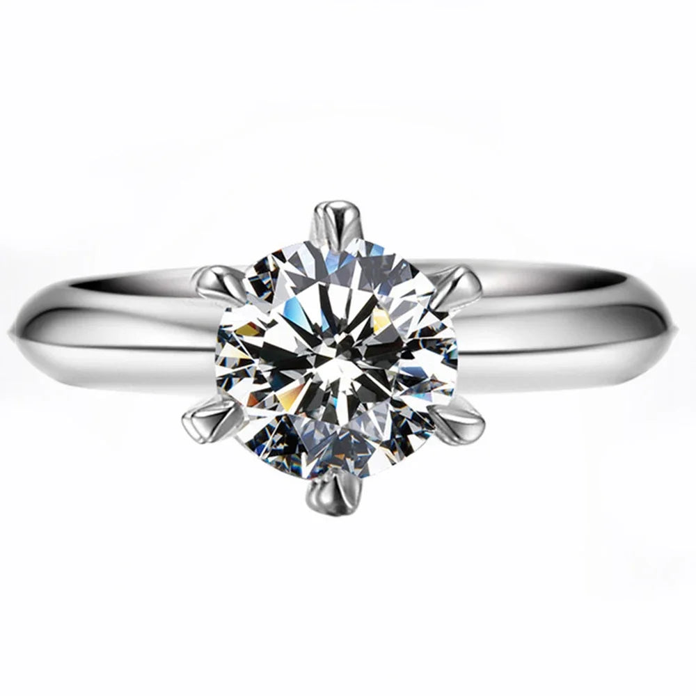 Moissanite Ring in Sterling Silver — product view 2