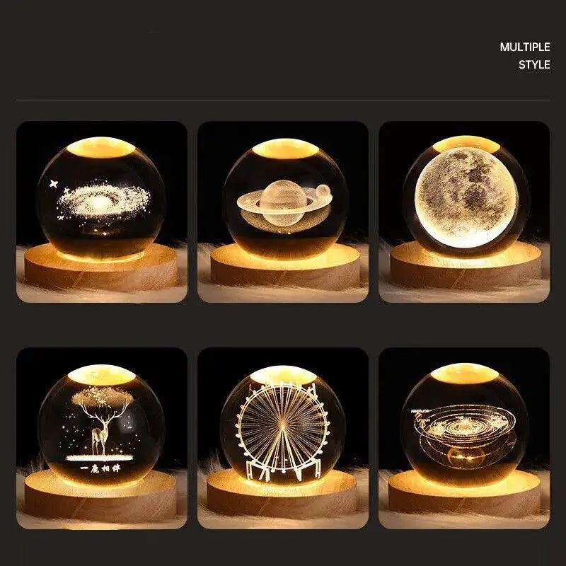 Crystal Ball Celestial Galaxy Usb Led Night Light For Kids