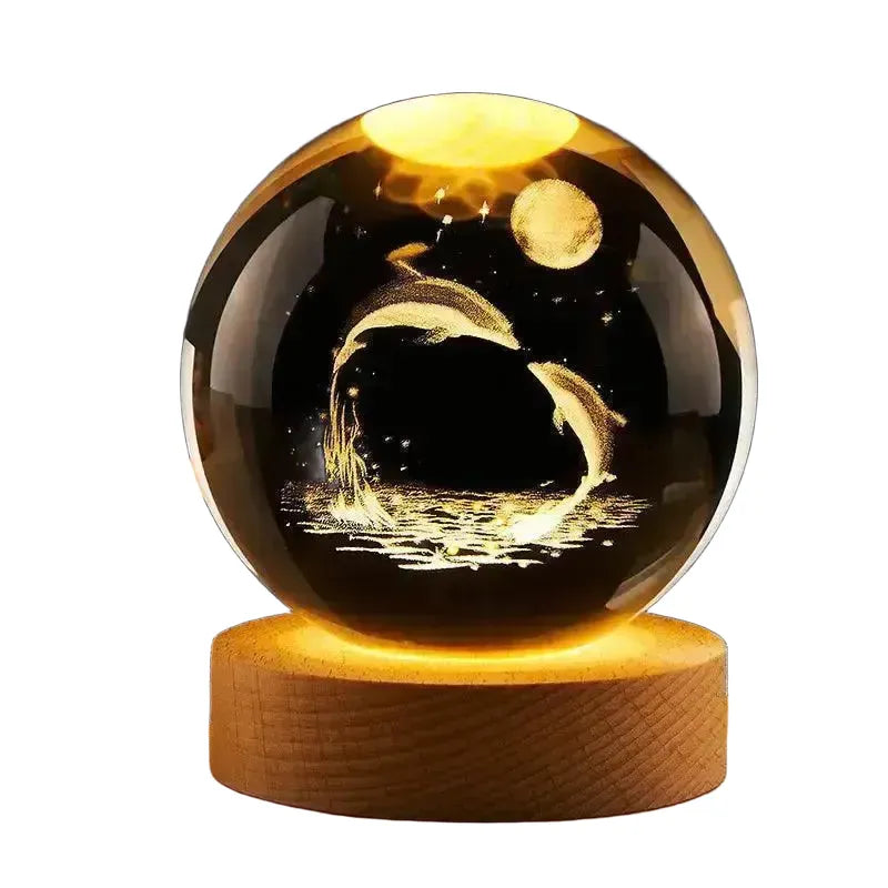 Valentines Day Galaxy Crystal Ball Led Night Light Gift — product view 1