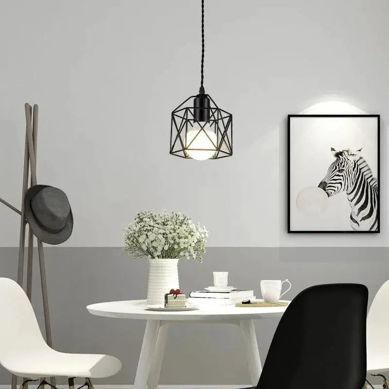 Metal Cage Led Pendant Light Stylish Modern Illumination